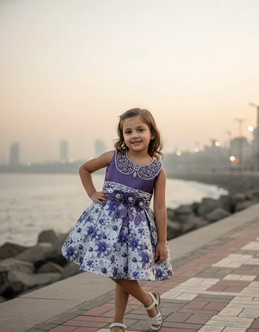 The Blossom Dream Crystal Satin Party Dress