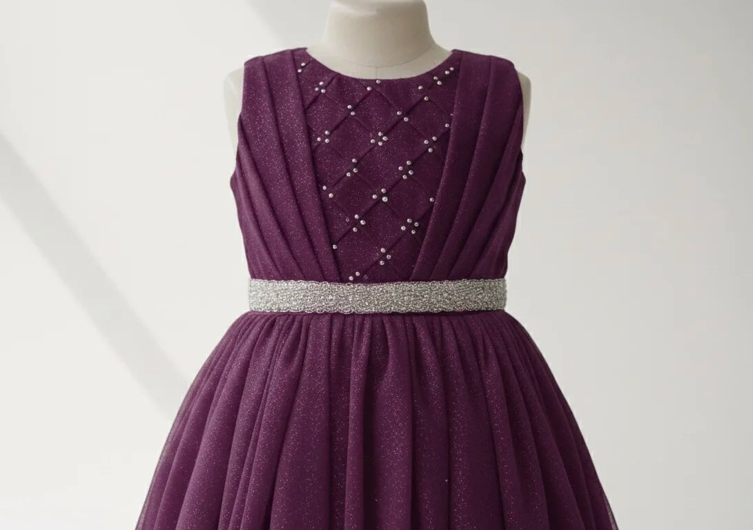 Elegant Sparkle Galaxy Princess Gown for Kids