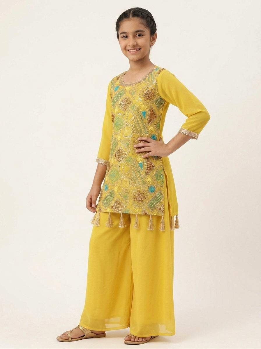 Embroidered Palazzo Set
