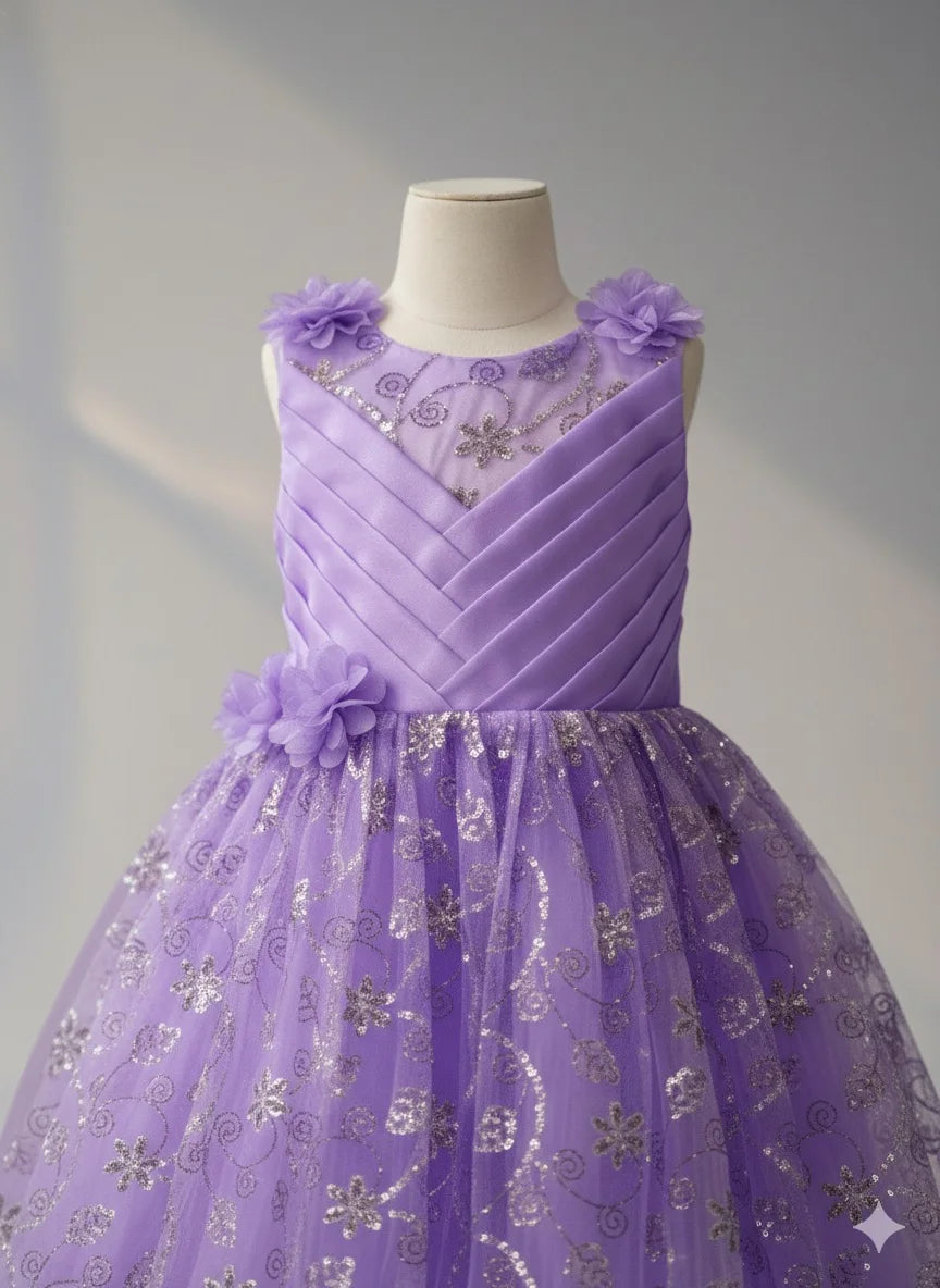 Charming Sequin & Net A-Line Princess Gown