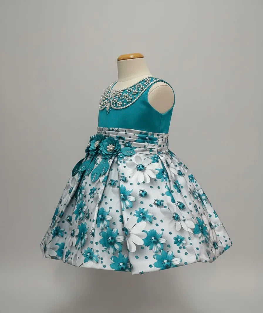 The Blossom Dream Crystal Satin Party Dress