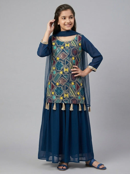Embroidered Palazzo Set