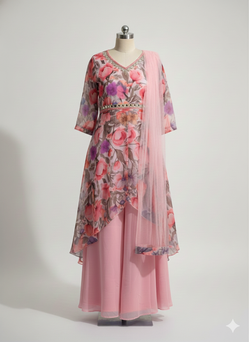Floral Elegance Palazzo Set