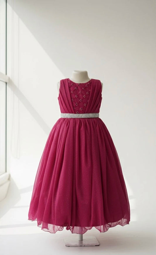 Elegant Sparkle Galaxy Princess Gown for Kids