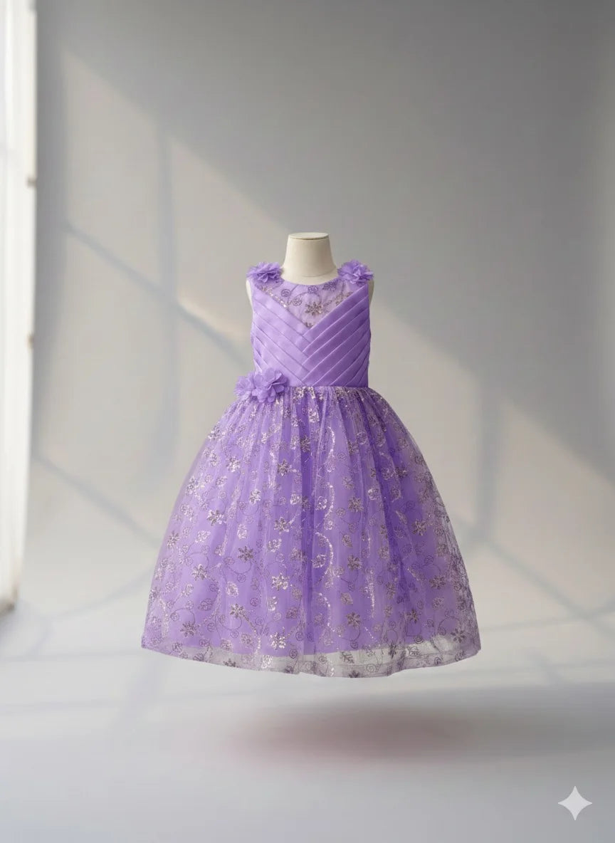 Charming Sequin & Net A-Line Princess Gown