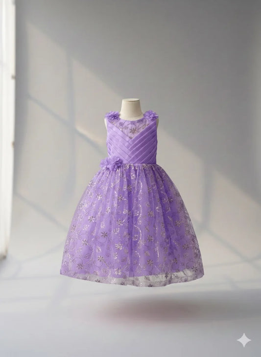 Charming Sequin & Net A-Line Princess Gown