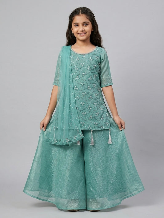 Beads-work Kurti Palazzo