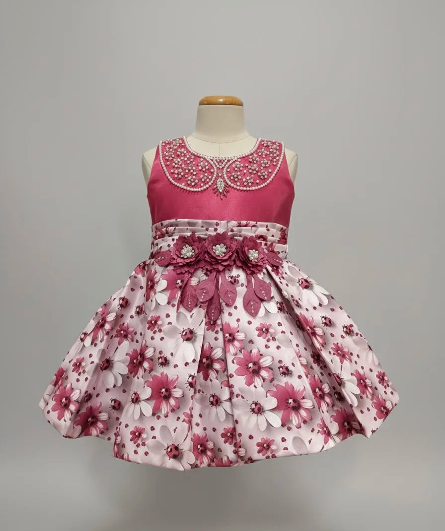 The Blossom Dream Crystal Satin Party Dress