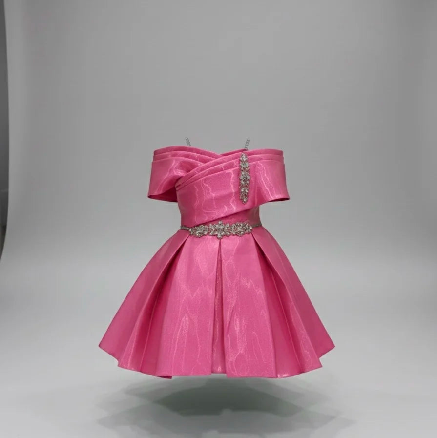 The Aurora Crystal Satin Party Dress