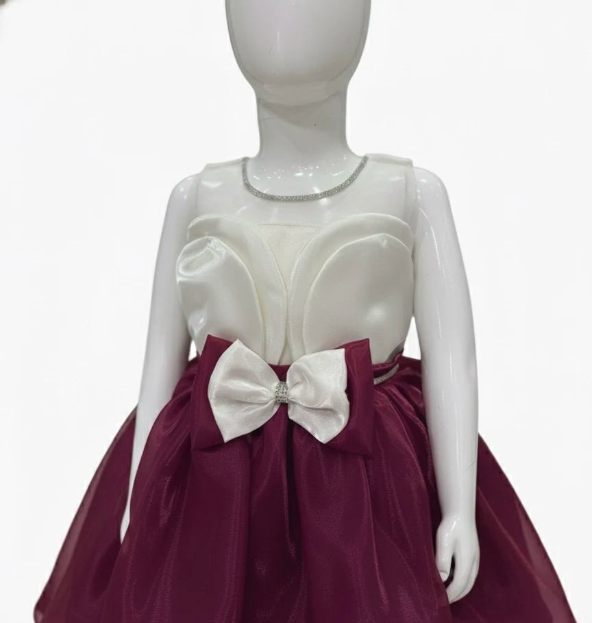 Elegant Shimmer Princess Dress - Available in Ruby Red & Royal Plum