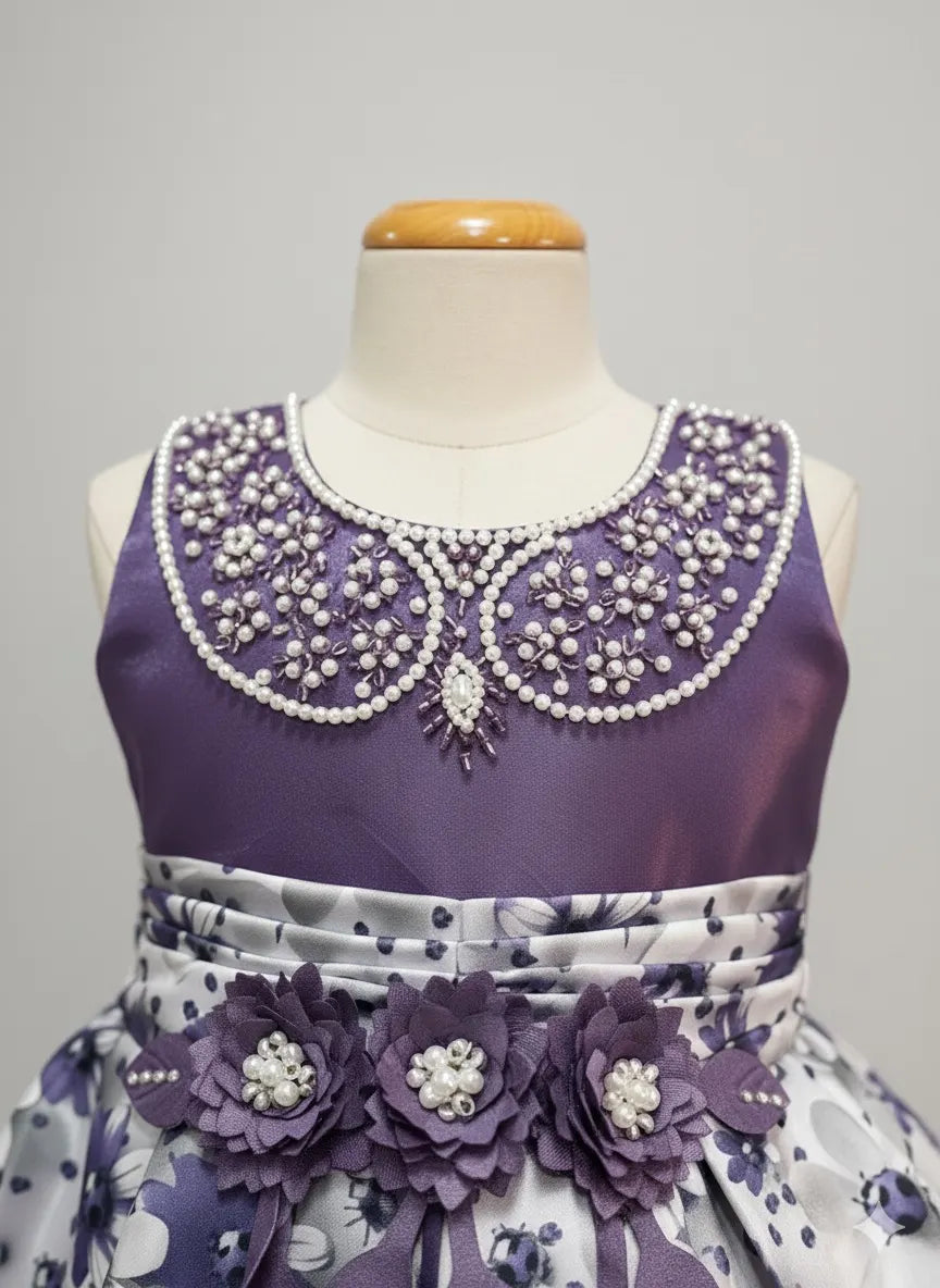 The Blossom Dream Crystal Satin Party Dress