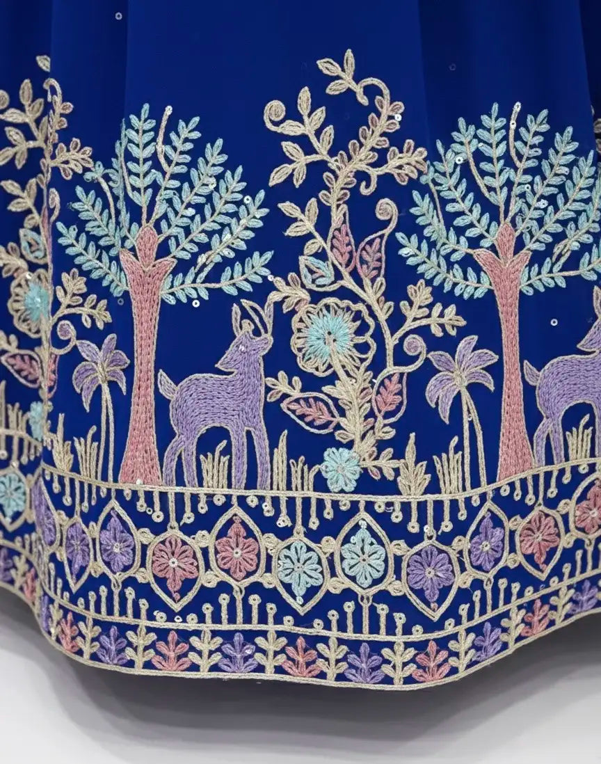 Exquisite Embroidered Georgette Long Gown