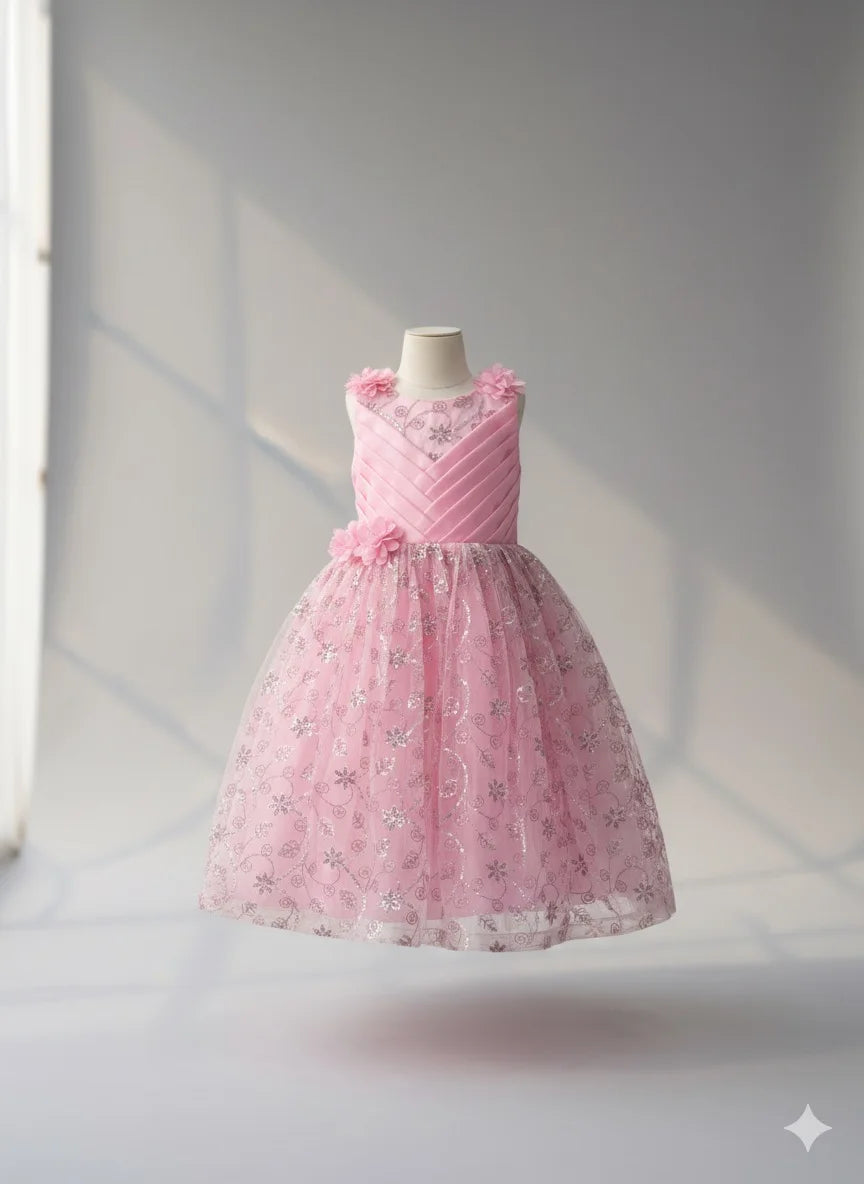 Charming Sequin & Net A-Line Princess Gown