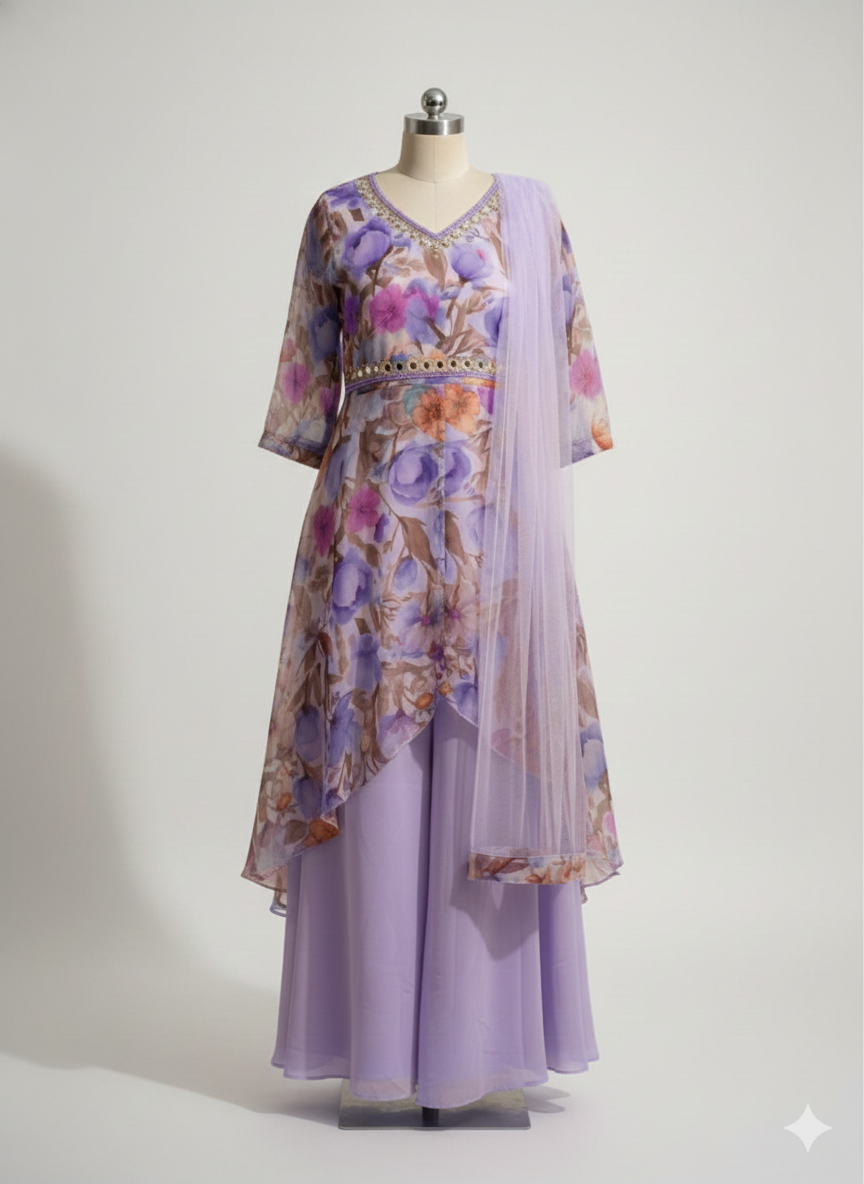 Floral Elegance Palazzo Set