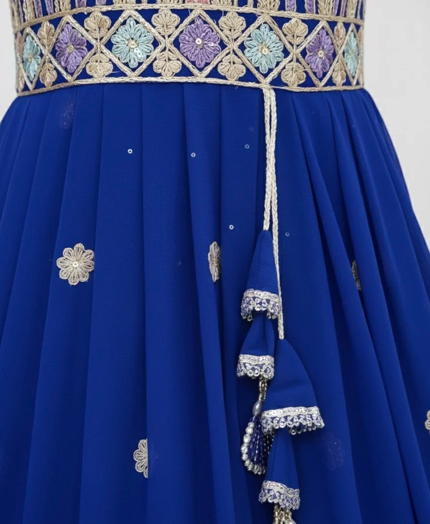 Exquisite Embroidered Georgette Long Gown