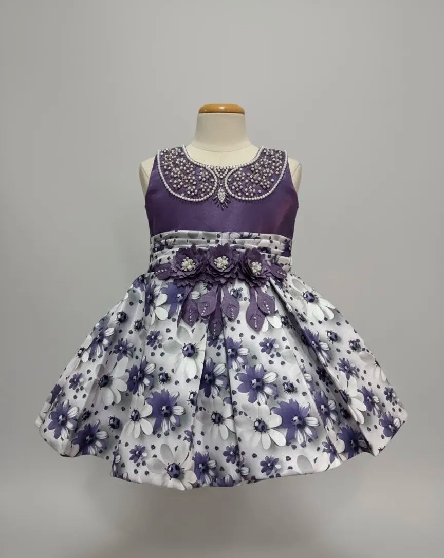 The Blossom Dream Crystal Satin Party Dress