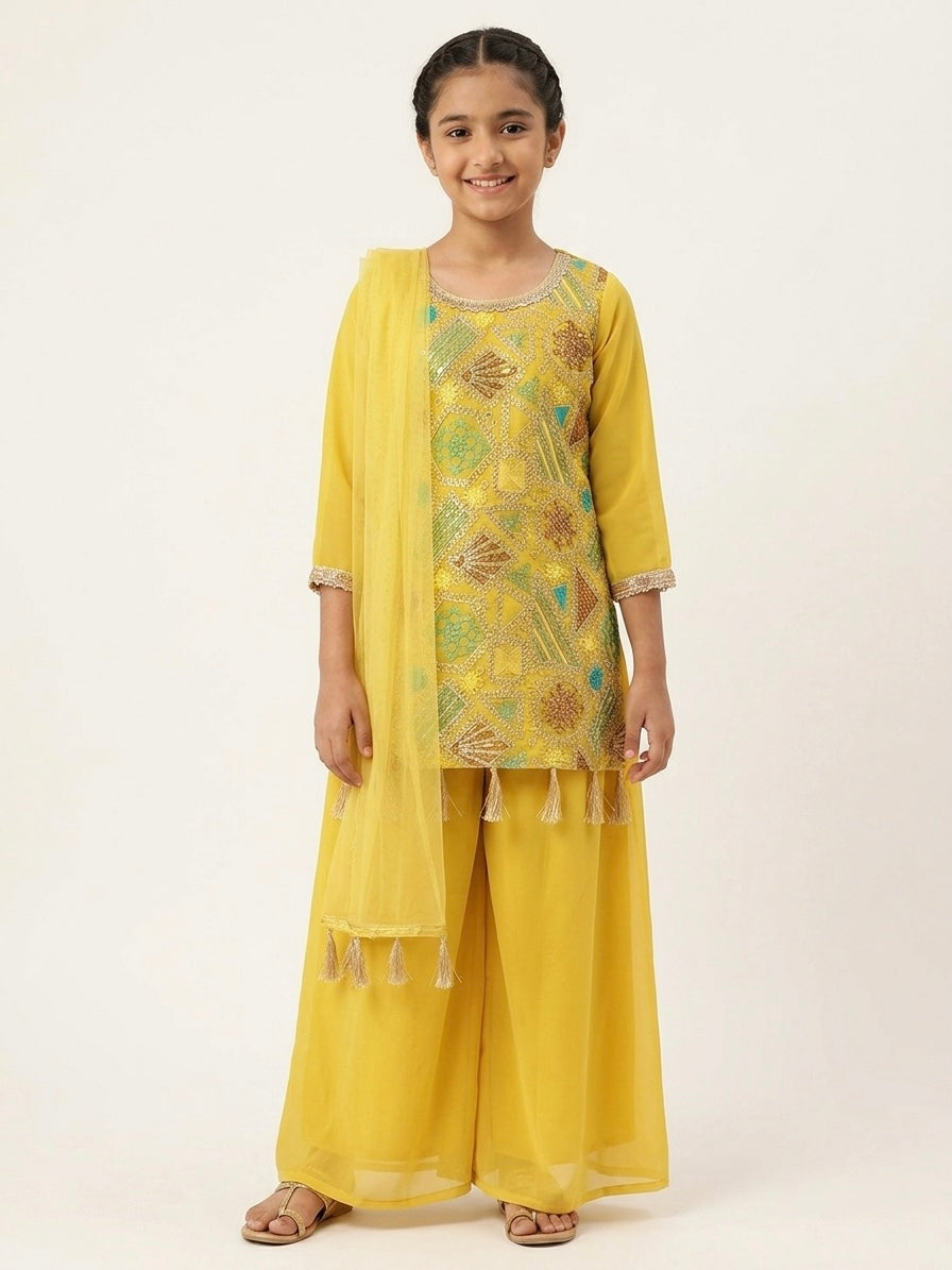 Embroidered Palazzo Set