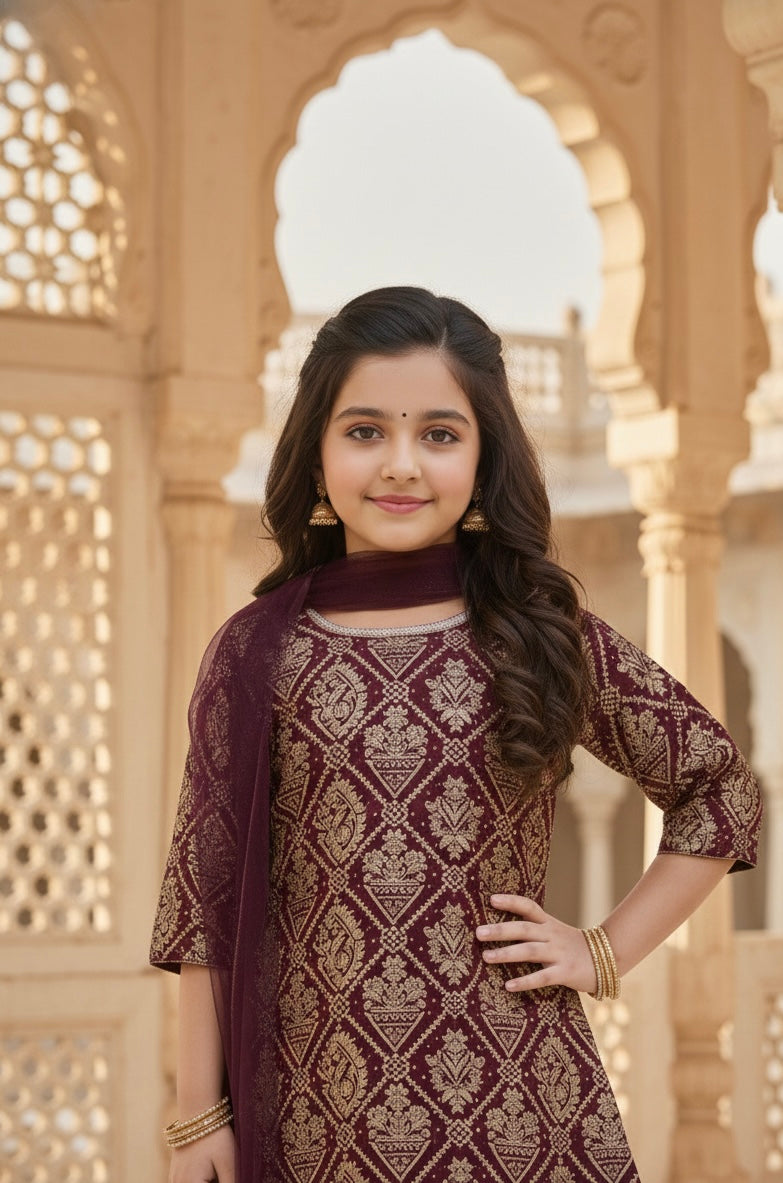 Dazzling Brocade & Swarovski Palazzo Set