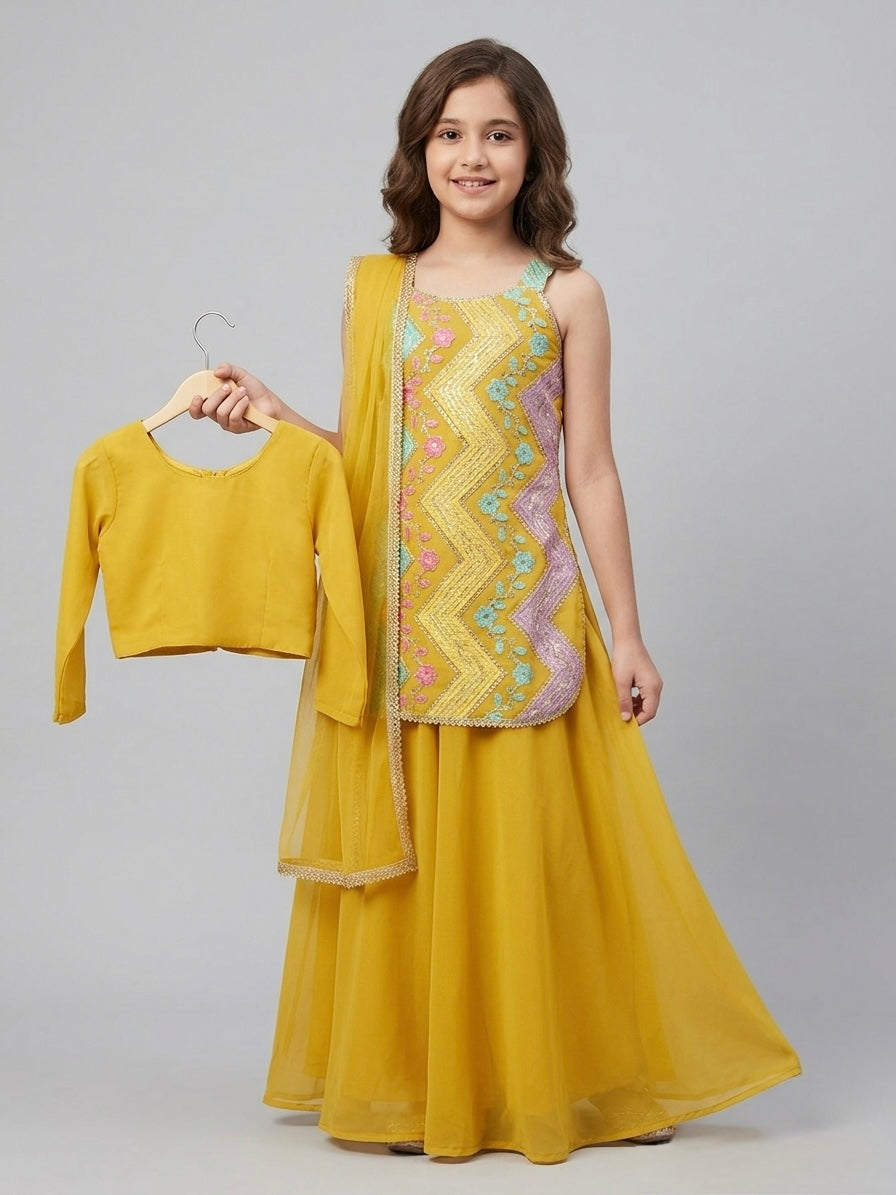 Elegant multi-color embroidery Palazzo set