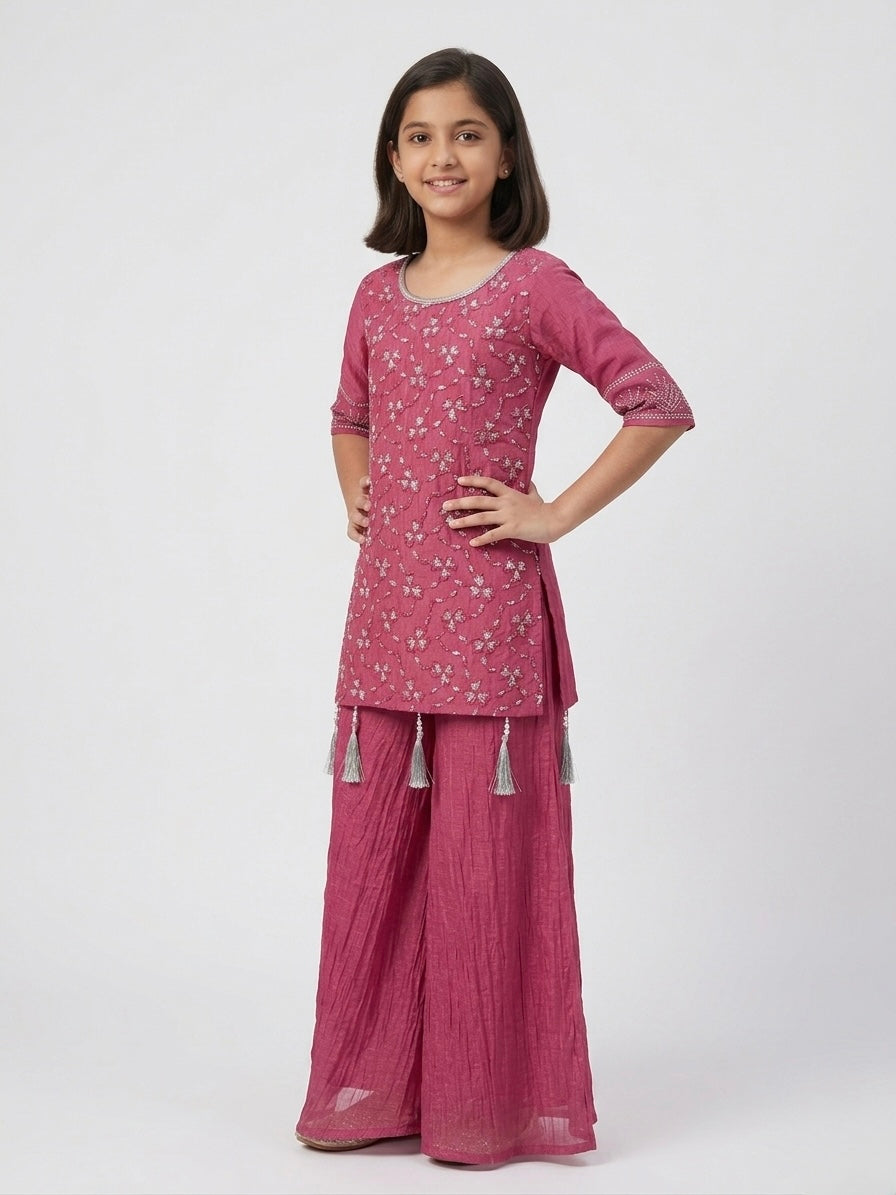 Beads-work Kurti Palazzo