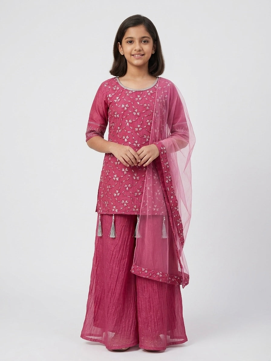 Beads-work Kurti Palazzo