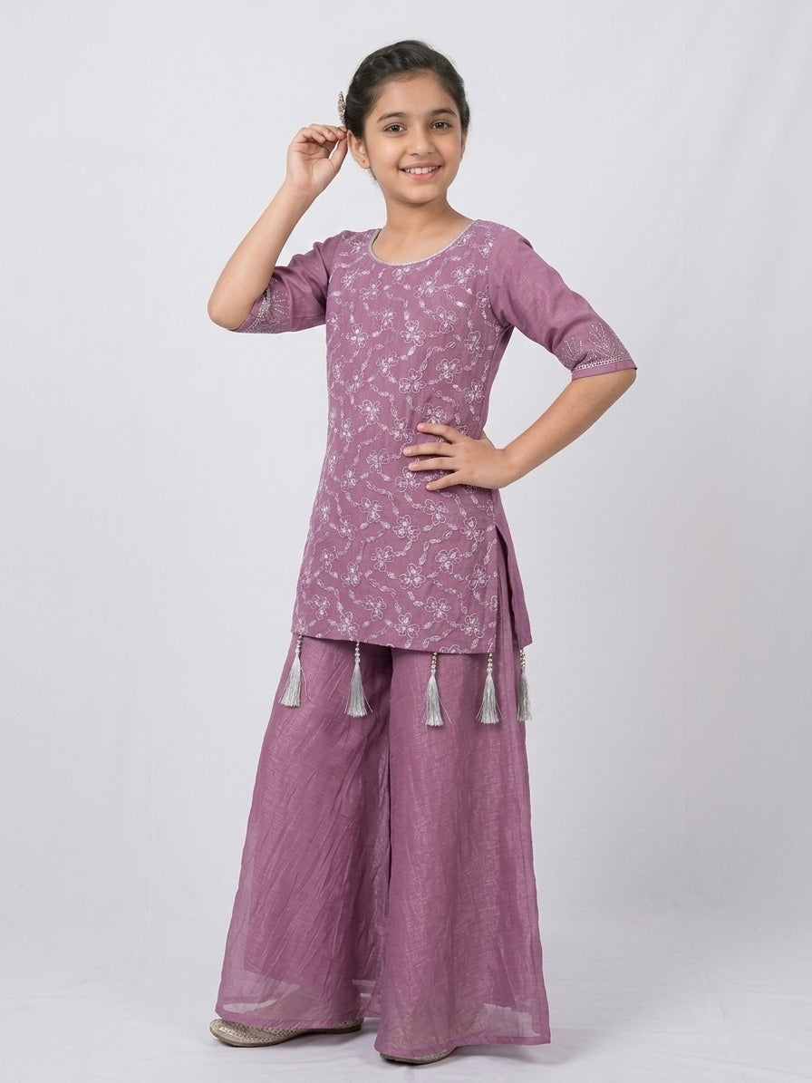 Beads-work Kurti Palazzo