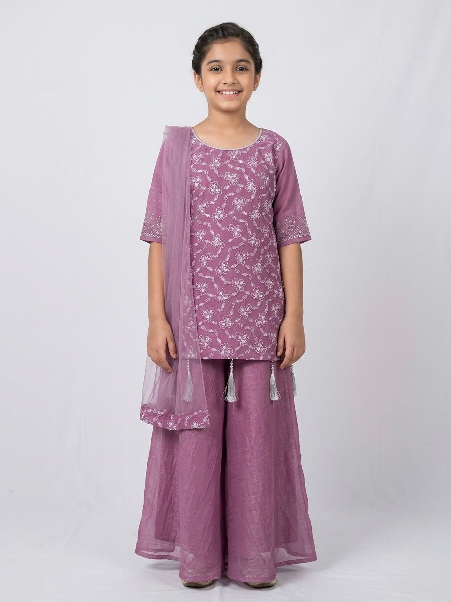 Beads-work Kurti Palazzo