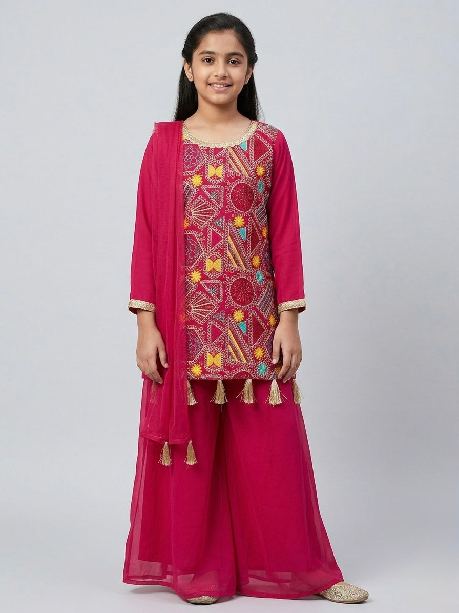 Embroidered Palazzo Set