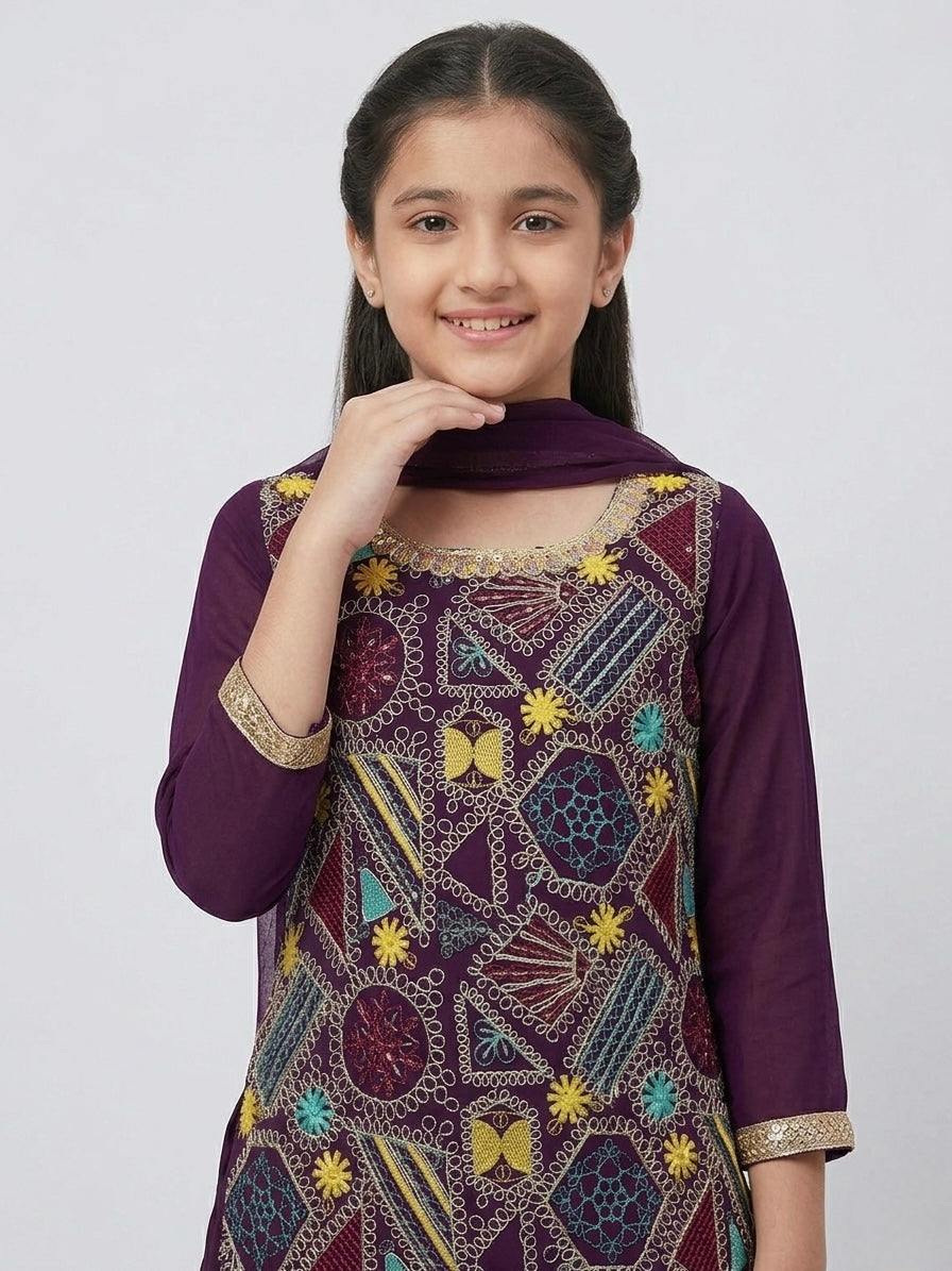 Embroidered Palazzo Set