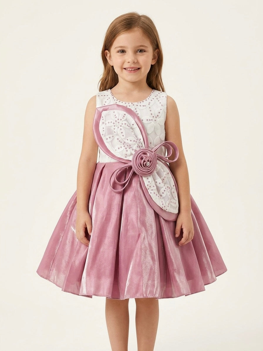 Bow Applique Party Dress