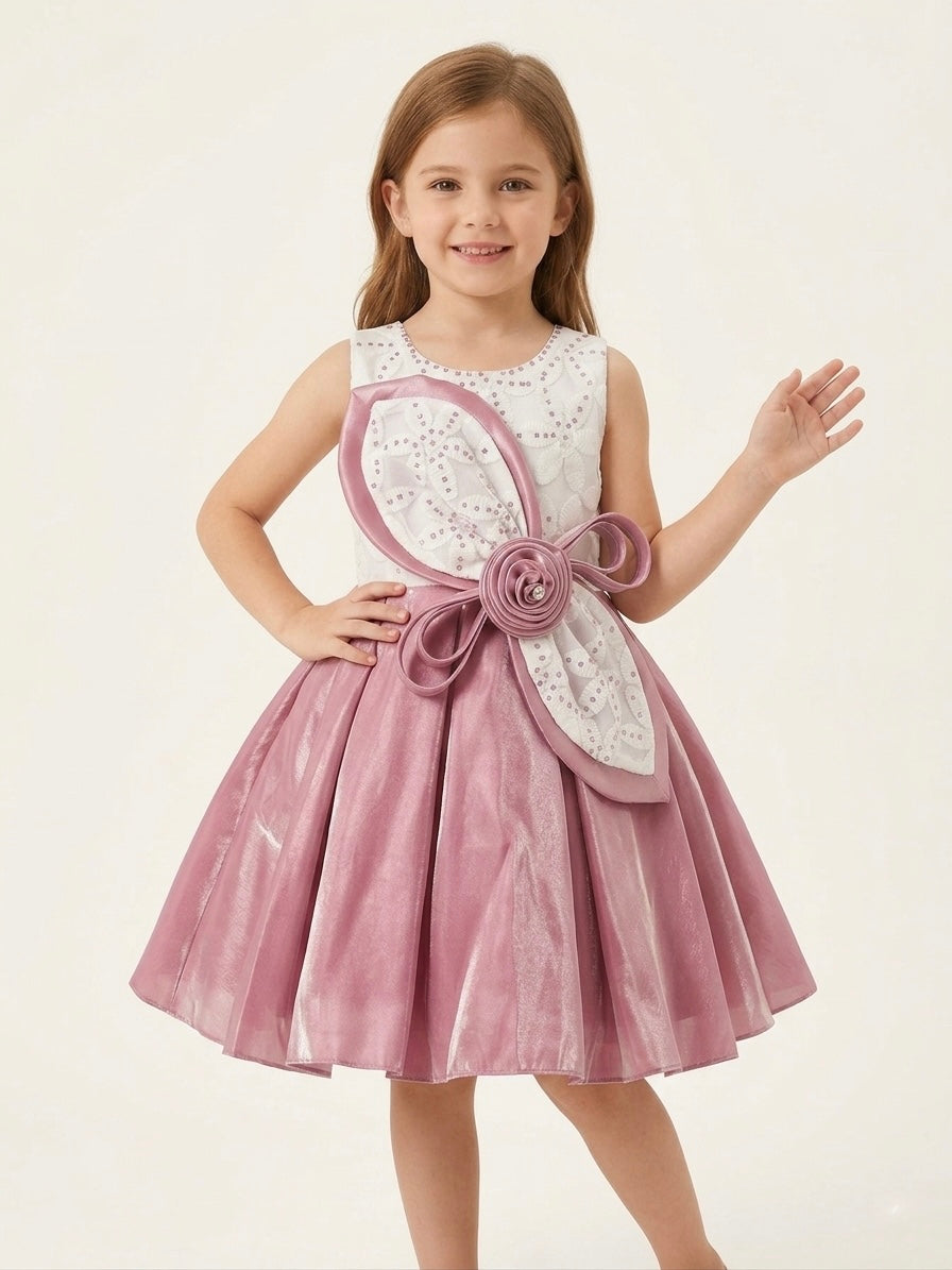 Bow Applique Party Dress