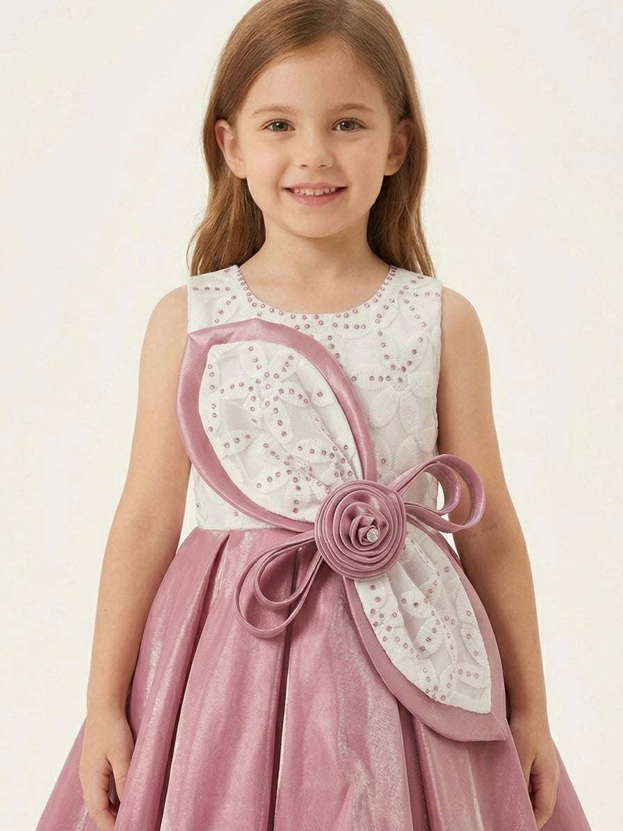 Bow Applique Party Dress