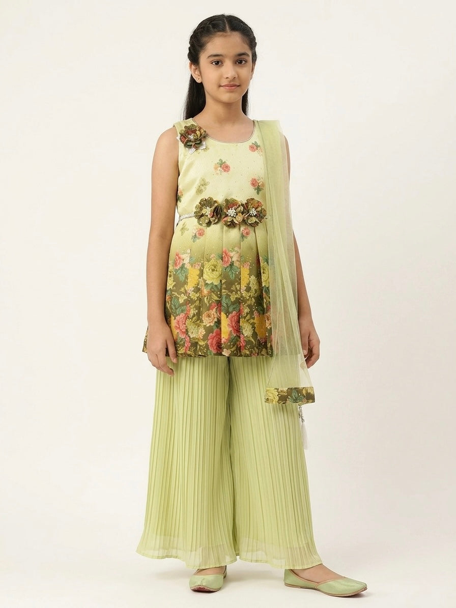 Digital Printed Peplum-Style Palazzo