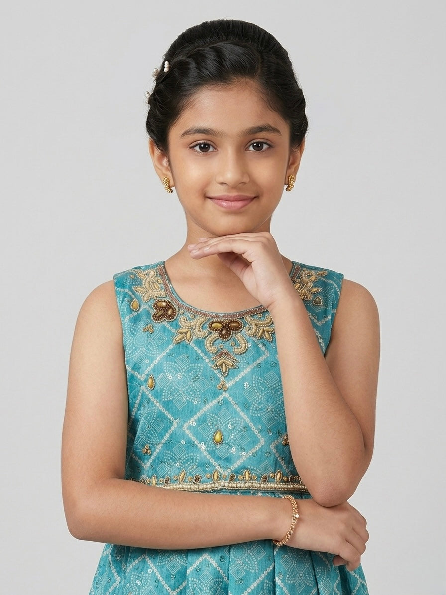 Aqua Peplum-Style Palazzo Set