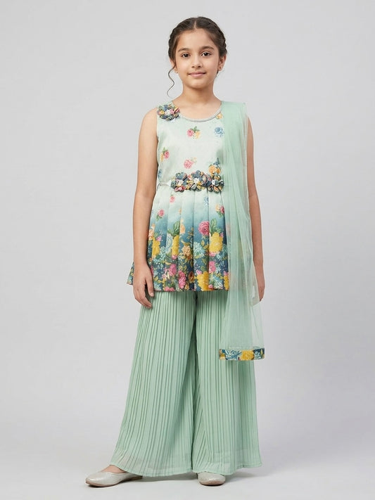 Digital Peplum Palazzo Set
