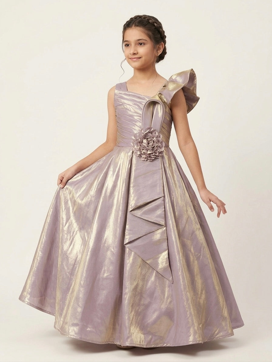 ✨ Crystal Satin Girls Party Gown ✨