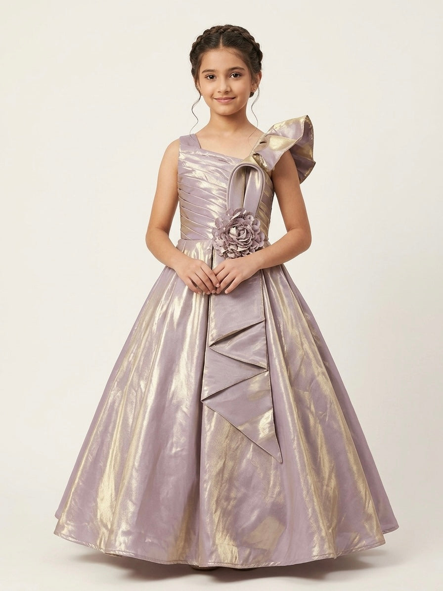 ✨ Crystal Satin Girls Party Gown ✨