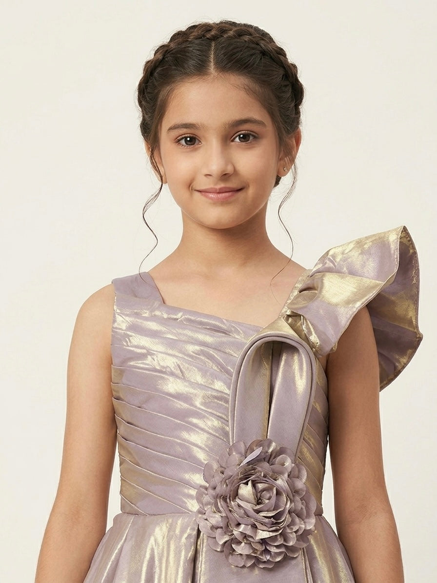 ✨ Crystal Satin Girls Party Gown ✨