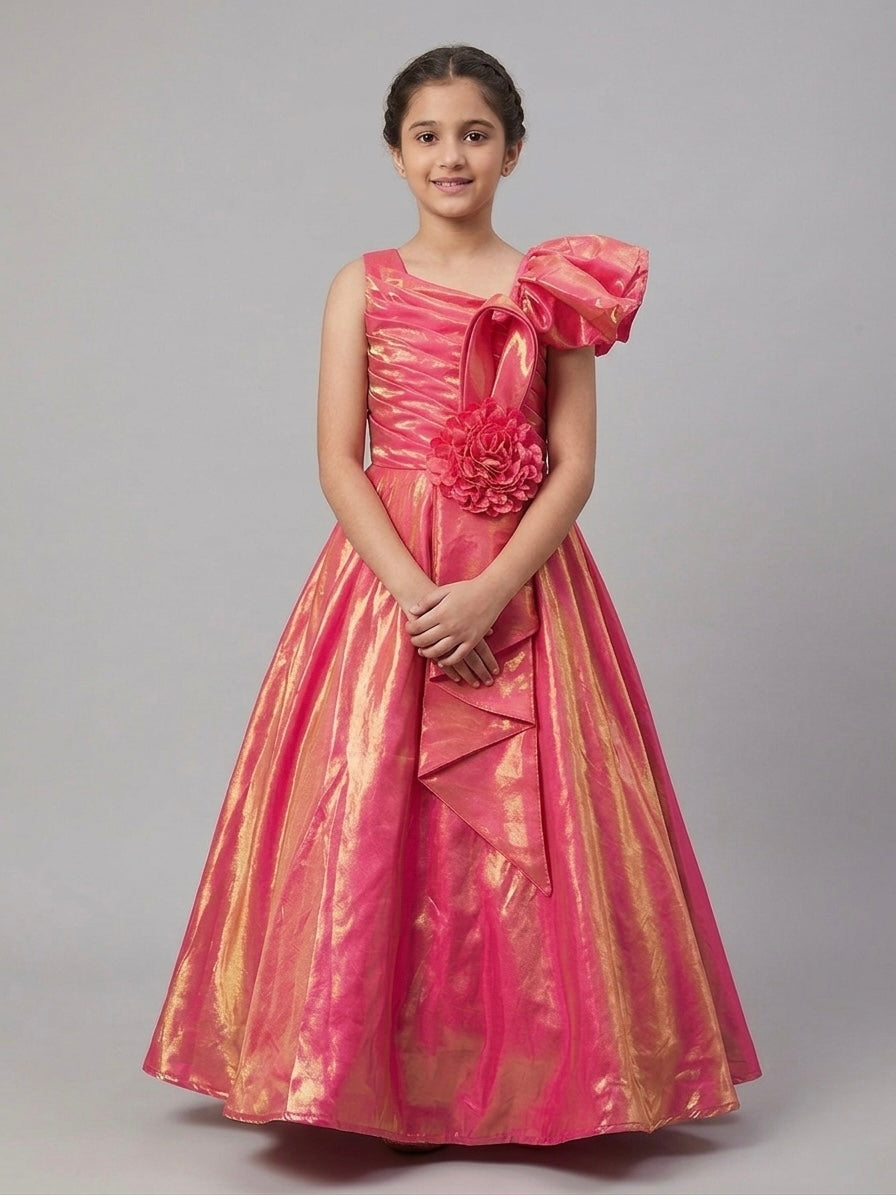 ✨ Crystal Satin Girls Party Gown ✨