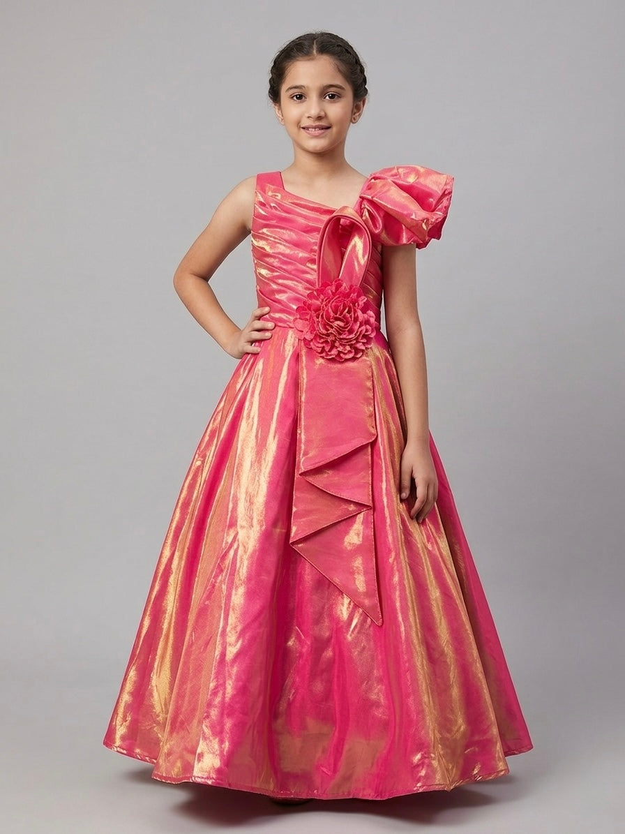 ✨ Crystal Satin Girls Party Gown ✨