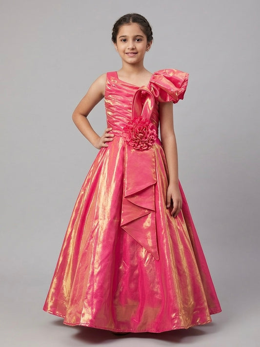 ✨ Crystal Satin Girls Party Gown ✨